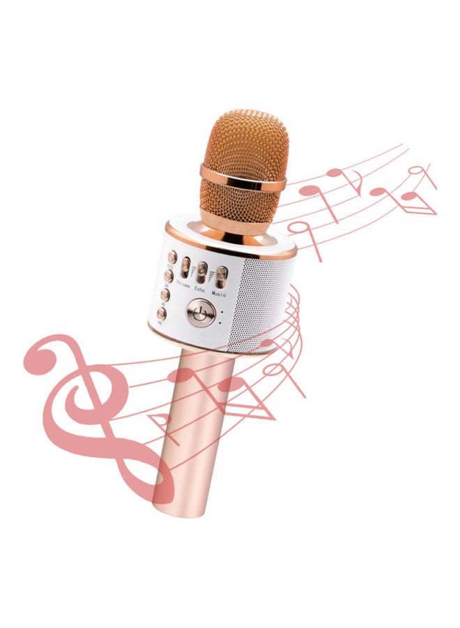 3 In 1 Portable Handheld Karaoke Microphone Speaker Rose Gold