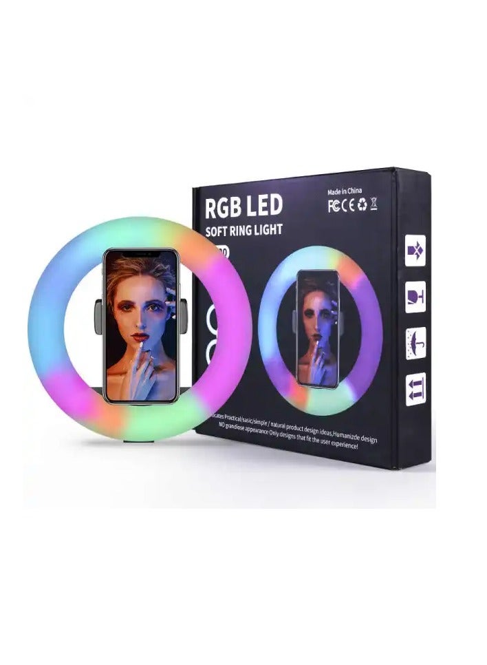 MJ33 LED Ring Light RGB Colorful Photography LED Light for TikTok Vlogging Video YouTube Live