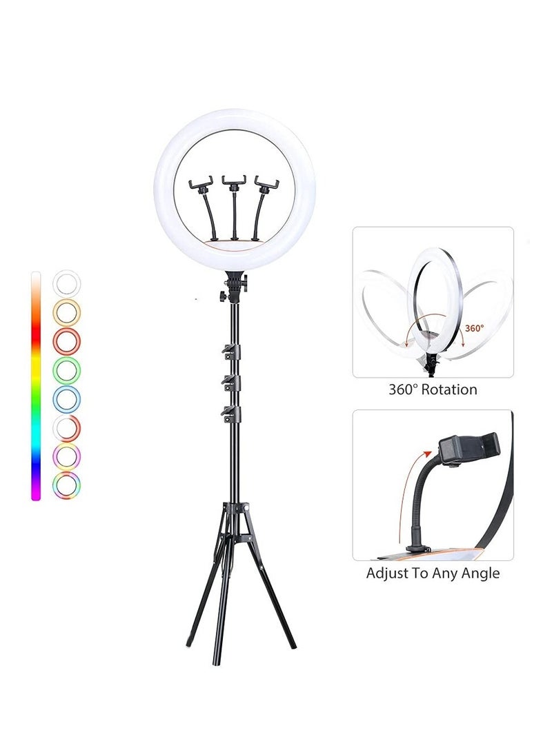 Portable MJ45 RGB Desktop SoftThree Mobile Holder &  Stand for Making YouTube Insta Reels Makeup Videos