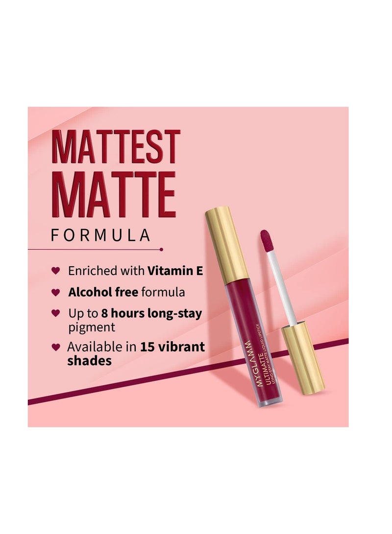 MyGlamm Ultimatte Long Stay Matte Liquid Lipstick Cherry