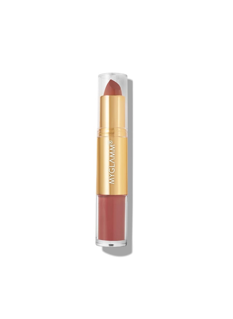 Super Duo Lipstick Flirty Brown Shade Long Lasting Highly Pigmented 2 in 1 Liquid and Bullet Matte Lipstick  4.2g  2.5ml