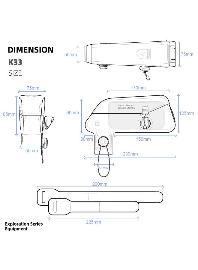 2L Waterproof Bicycle TopTube Bag Magnetic Bike Bag Bicycle Front Bag Compact Size Quick Release Buckle Cycling Bag Road Bike Accessories