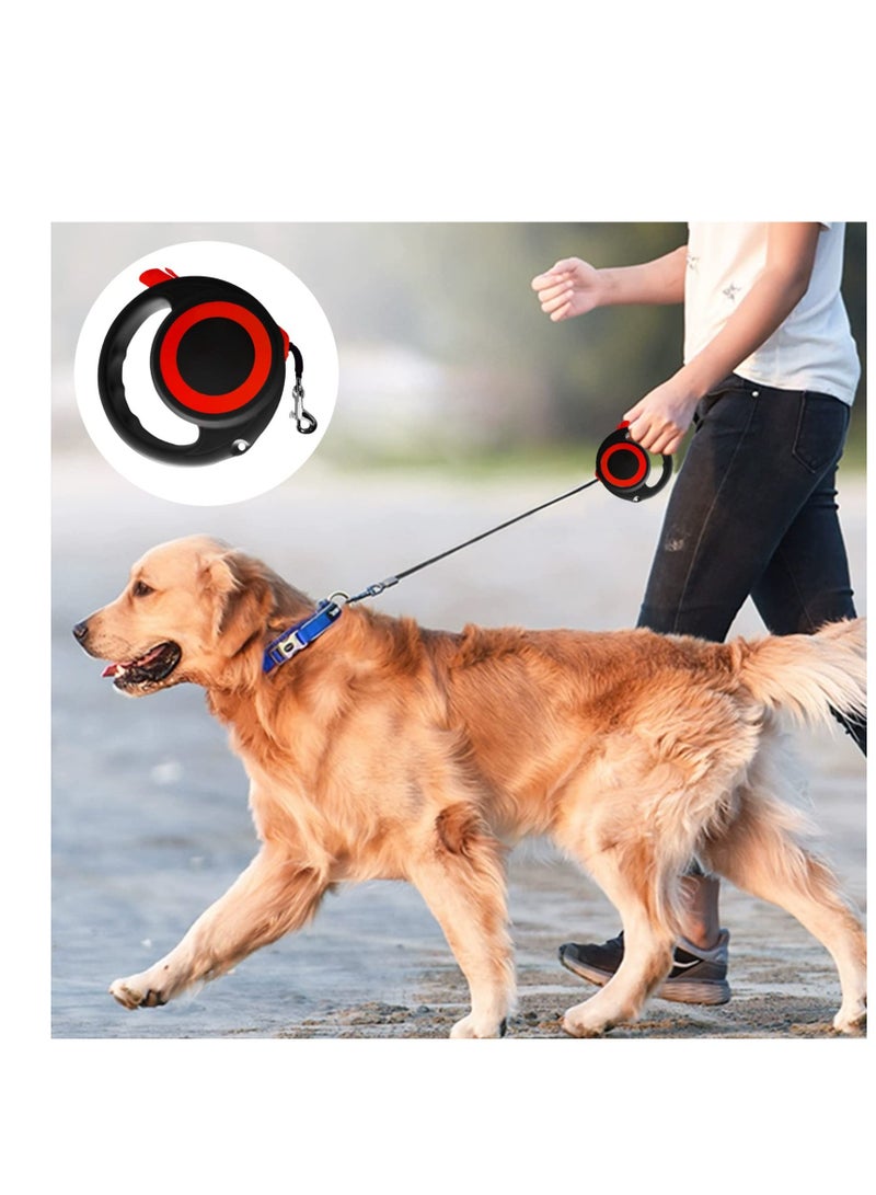 Retractable Dog Leash,16ft Nylon Tape, Tangle-Free,One-Handed Lock & Release, Anti-Slip Handle - Perfect for Small to Medium Dogs and Cats