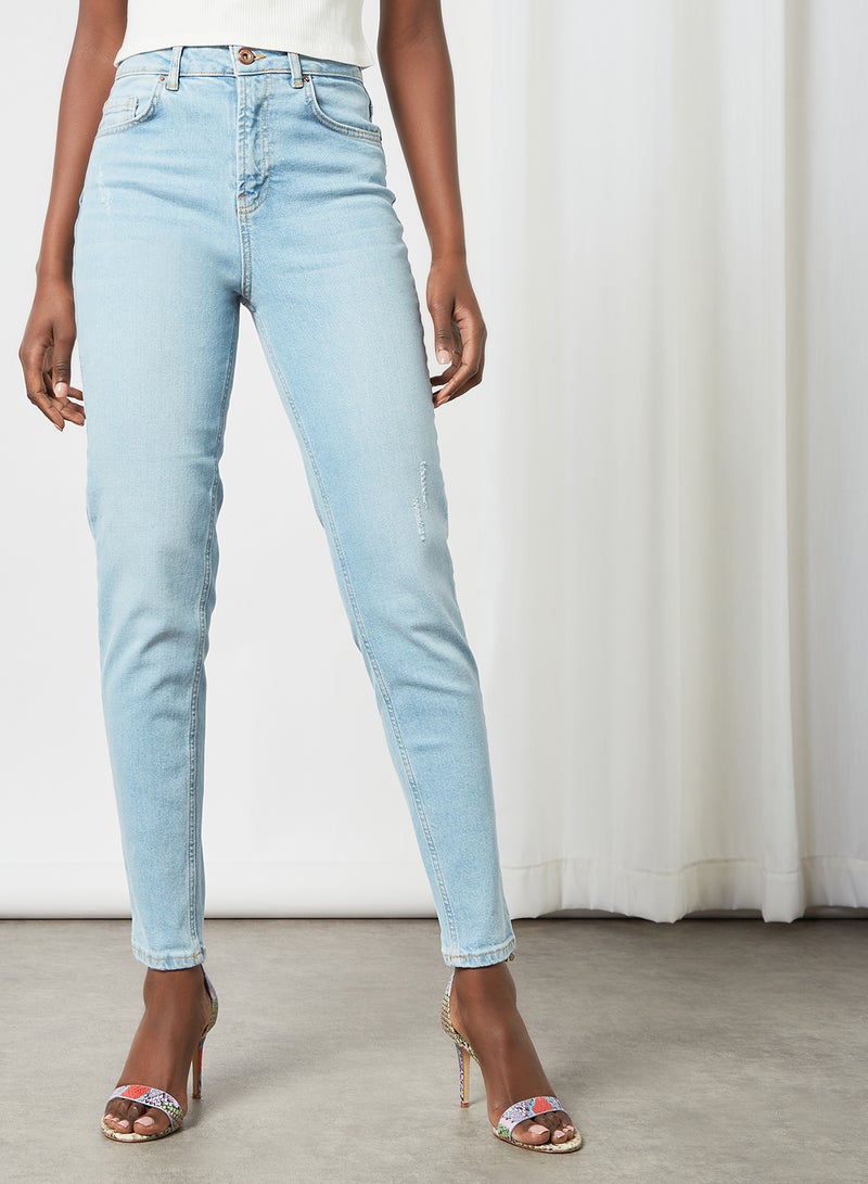 Organic Cotton Mom Jeans Light Blue