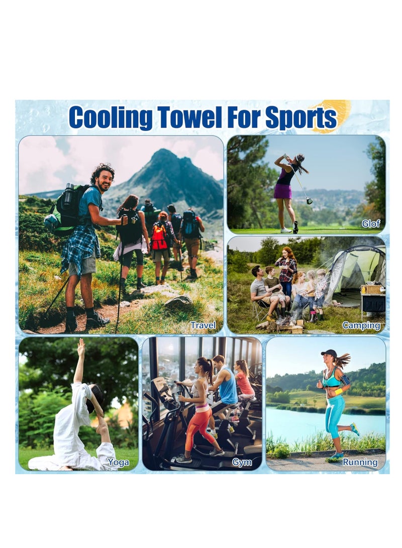 Cooling Towel, 5packs Gym Towels For Neck, Soft Breathable Ice Towel, Fast Drying Microfiber Cool Towel, Lightweight Sport Fitness Sweat Towel, Travel Yoga Sport Running Workout Camping Fitness