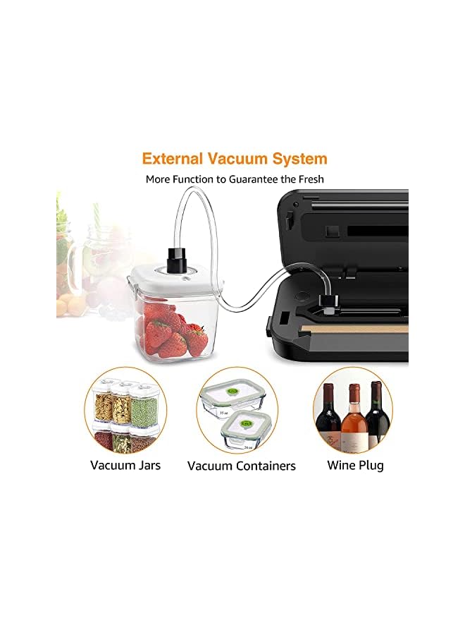 Vacuum Packer Sealing Machine With Sstarter Automatic Vacuum Sstainless Steel Sealing Mmachine For Food Preservation Method Dry And Wet Sealing Mode Built-In Tools,