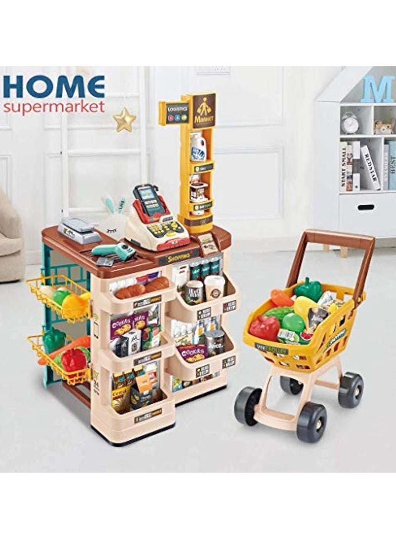 Children 's home Supermarket Toy Shopping Cart cash Register Sets