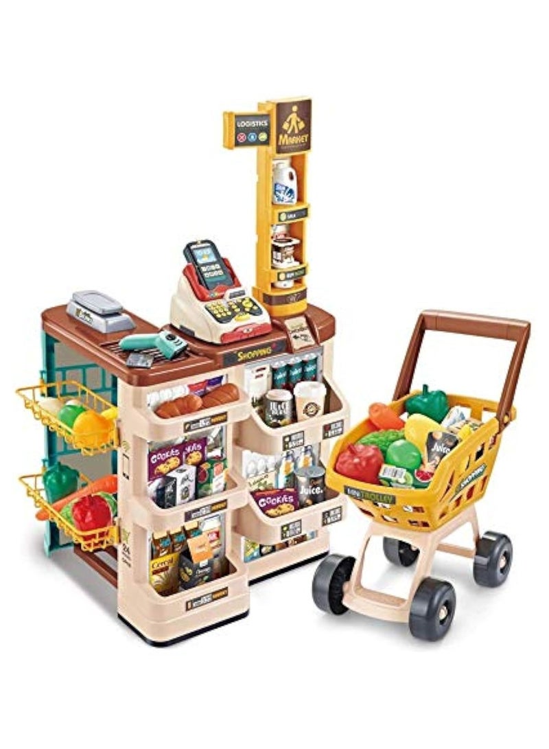 Children 's home Supermarket Toy Shopping Cart cash Register Sets