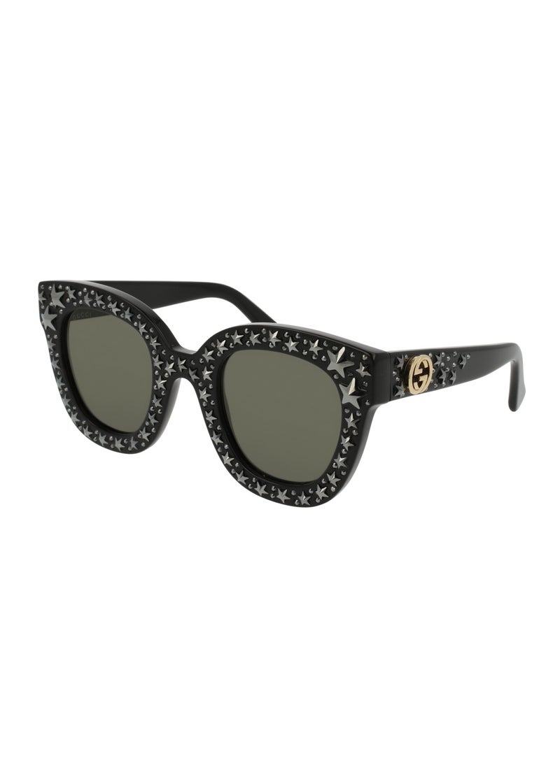 Gucci Women Black Butterfly Sunglasses with Grey lenses GG0116S-002