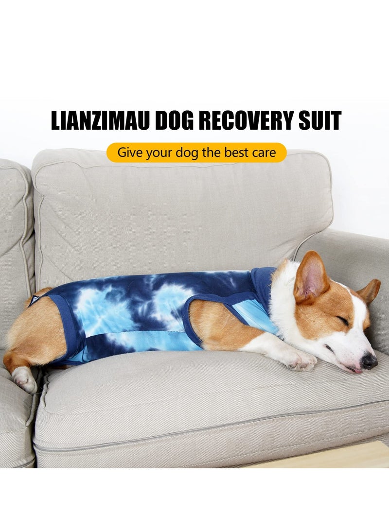 Dog Recovery Suit Soft and Breathable Onesie with Tie Dye Design ECollar Alternative for Abdominal Wounds and Anti-Licking M