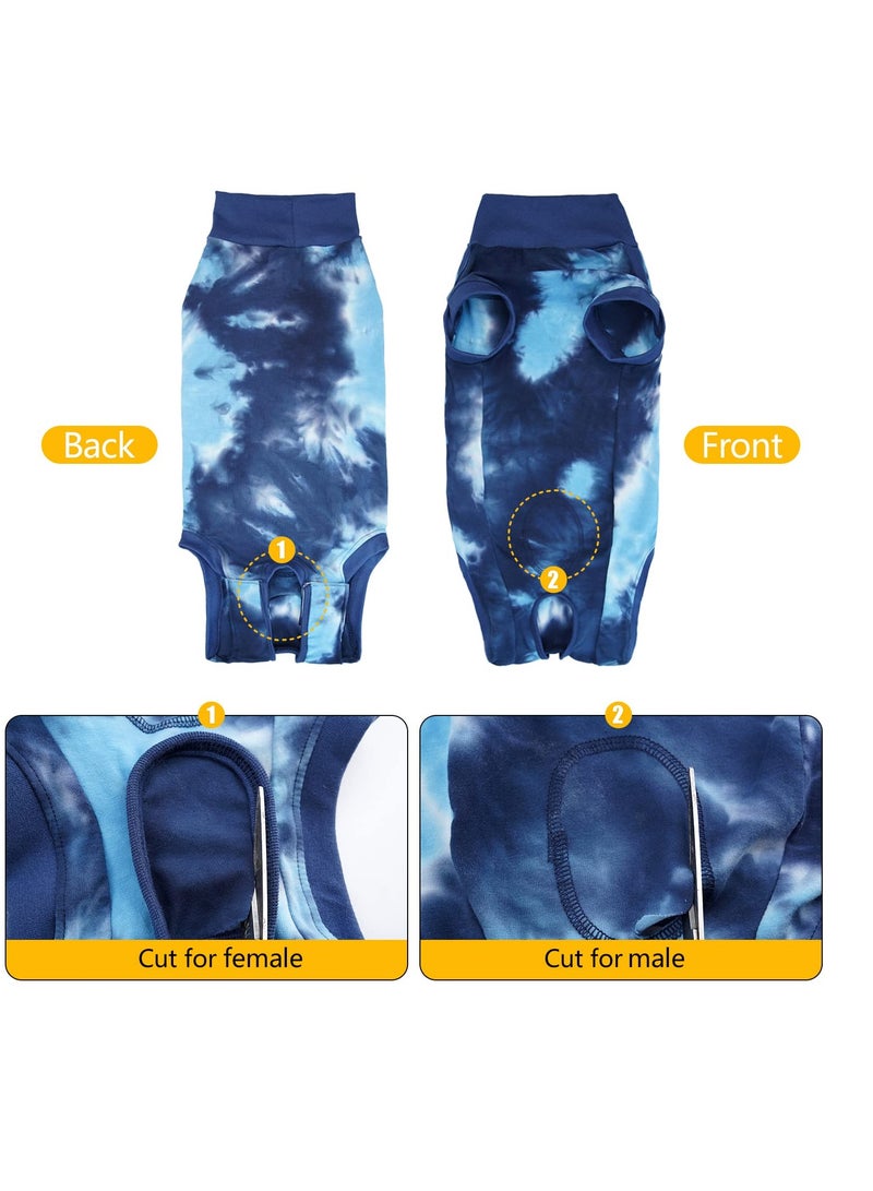 Dog Recovery Suit Soft and Breathable Onesie with Tie Dye Design ECollar Alternative for Abdominal Wounds and Anti-Licking M