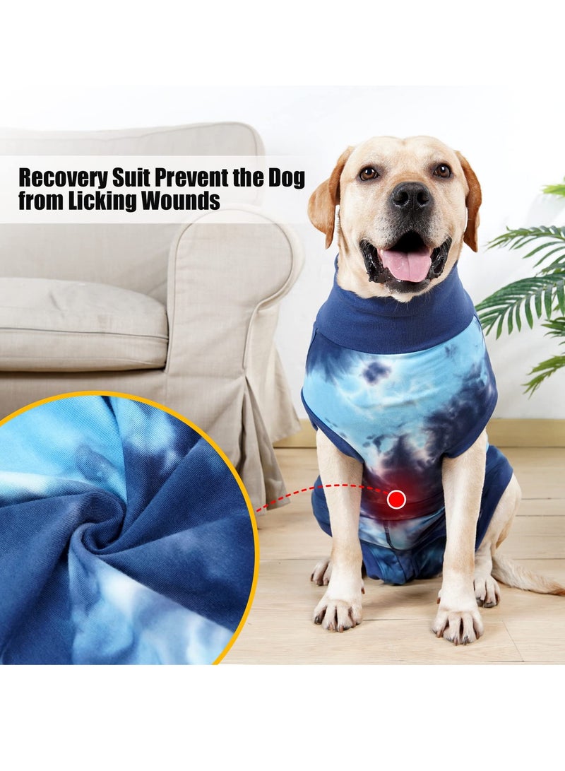 Dog Recovery Suit Soft and Breathable Onesie with Tie Dye Design ECollar Alternative for Abdominal Wounds and Anti-Licking M