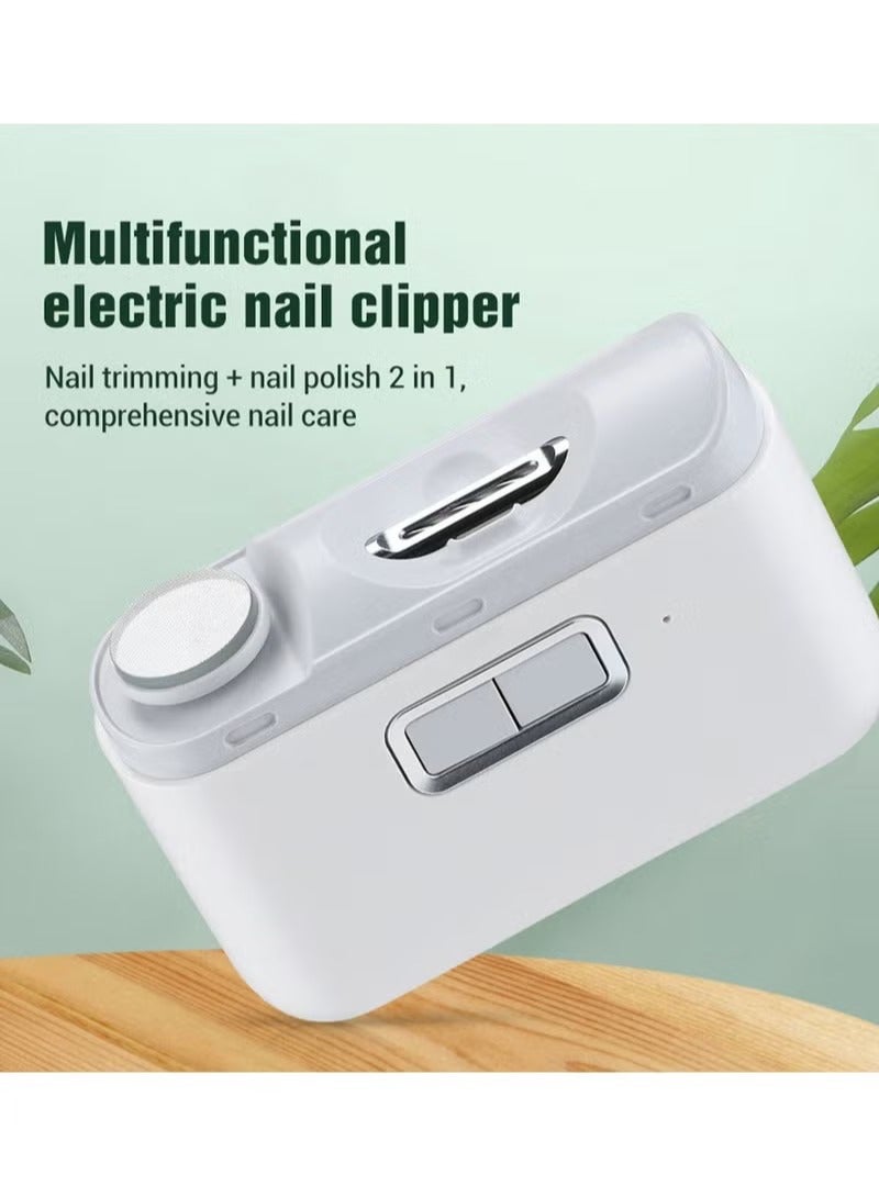 Rechargeable Electric Baby Nail File Nail TrimmerNail/Nail Cutter/Nail Clipper Gifts Nail Care Finger 2 in 1 Cutting and Grinding Nail Trimmer Nail File Suitable for Adults Seniors Baby Kids Men Wome