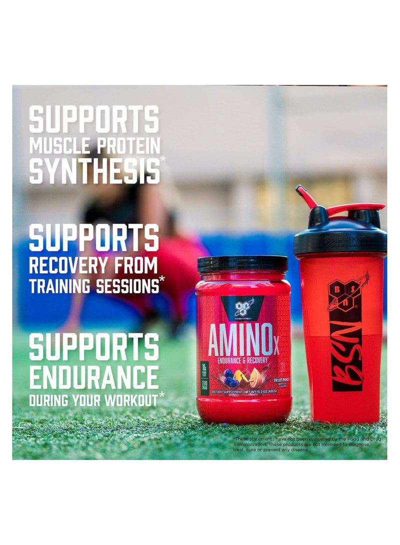 Amino X Muscle Recovery & Endurance Powder with BCAAs, 10 Grams of Amino Acids, Keto Friendly, Caffeine Free, Flavor: Blue Raspberry, 30 Servings