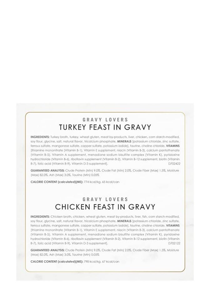 Purina Fancy Feast Gravy Wet Cat Food, Gravy Lovers Poultry & Beef Feast Collection - (24) 3oz Cans