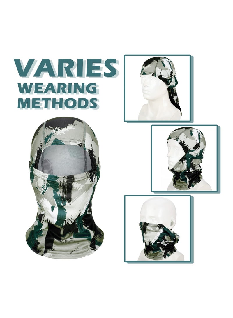 Balaclava Face Mask, 3 Pieces Sun Protection Camo Ski Mask Breathable Full Face Covering for Men Women Outdoor Motorcycle Cycling Running Riding