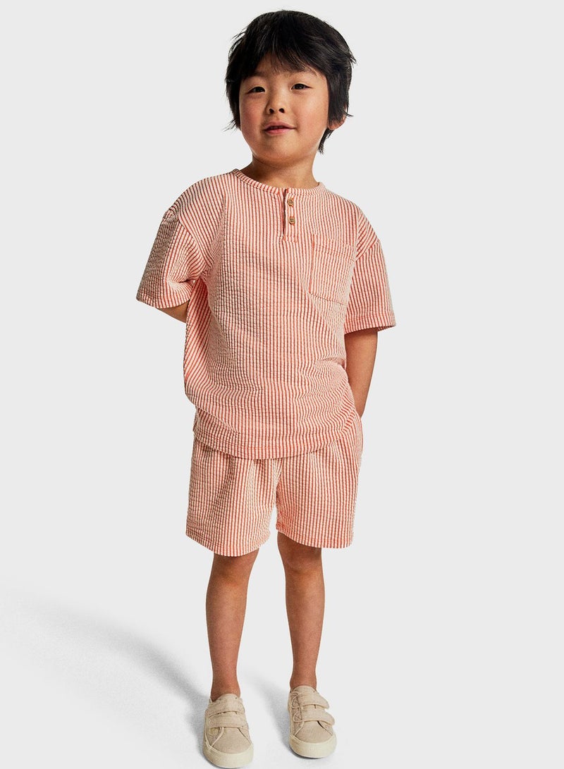 Kids Pocket Detail Top & Shorts Set