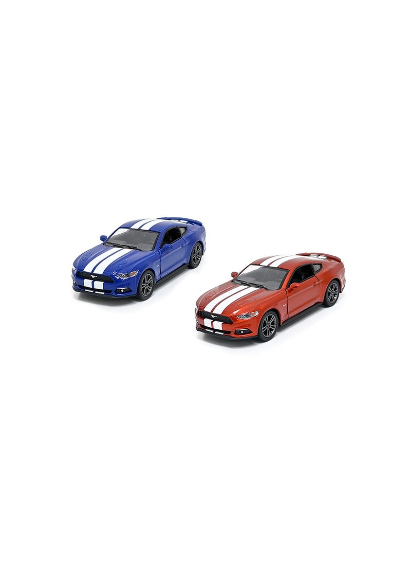 Pack of 2 Ford Mustang GT 1/38 Scale Die Cast Metal Doors Openable Pull Back Action Toy Car