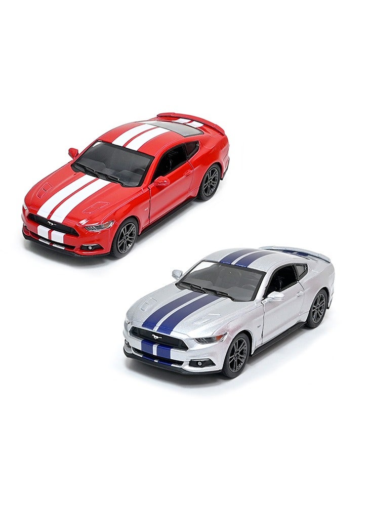 Pack of 2 Ford Mustang GT 1/38 Scale Die Cast Metal Doors Openable Pull Back Action Toy Car