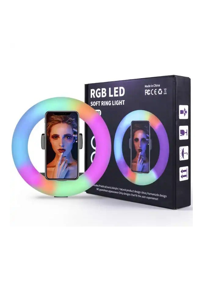 MJ33 LED Ring Light RGB Colorful Photography LED Light for TikTok Vlogging