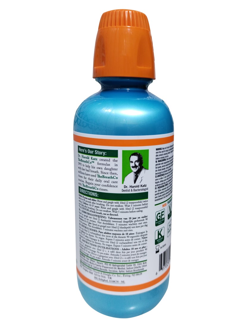 The Breath Co Fresh Breath Oral Rinse Icy Mint Flavour 500 ml