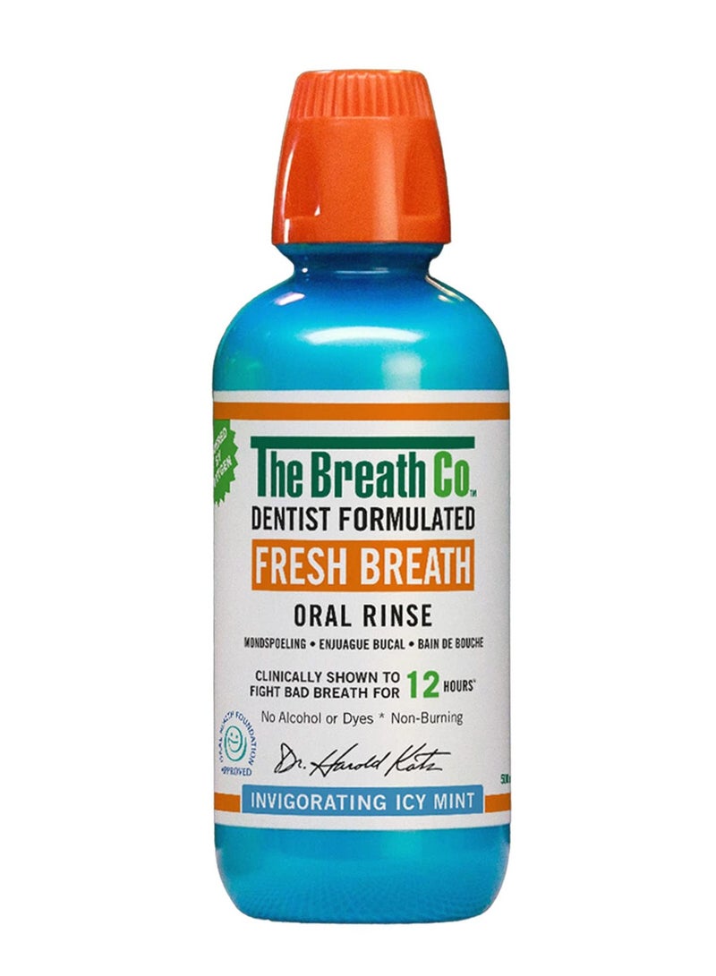 The Breath Co Fresh Breath Oral Rinse Icy Mint Flavour 500 ml
