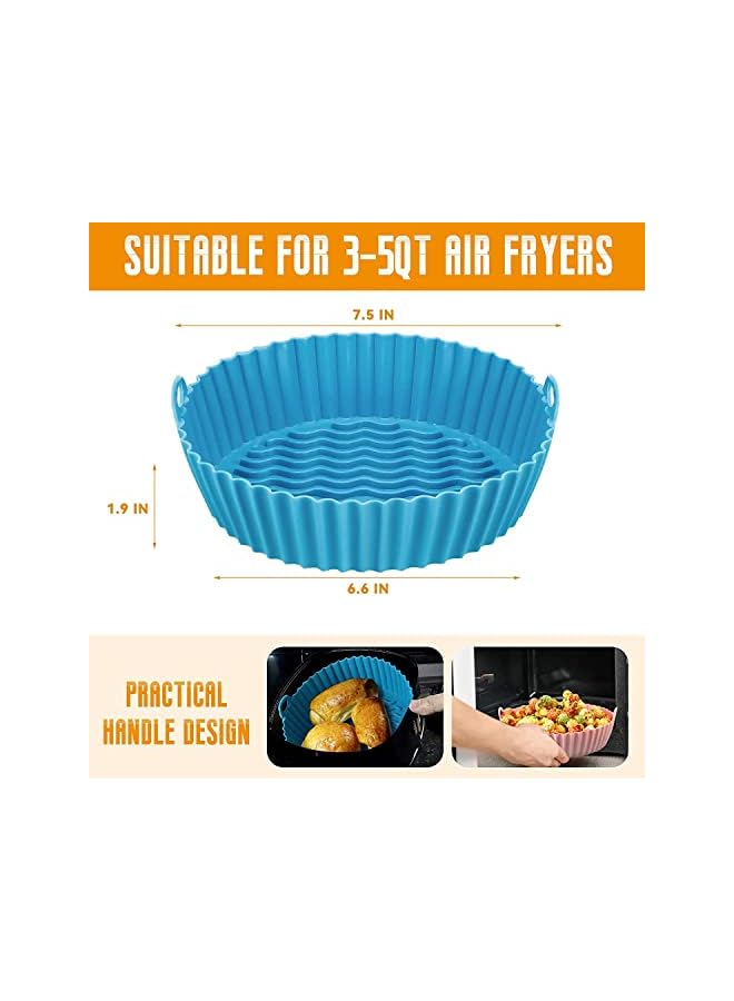 Fryer Silicone Pot 4 Pack,7.9 inch Reusable Non-Stick Air Fryer Silicone Liners,Environmental friendly Air Fryer Silicon for 3 to 5 Qt Air Fryers Oven Accessories,Heat Resistant Dishwasher Safe