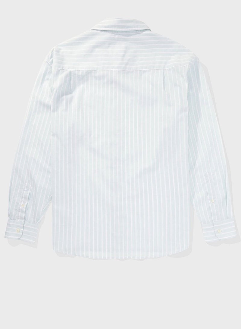 Stripe Deatil Button Down Regular Fit Shirt