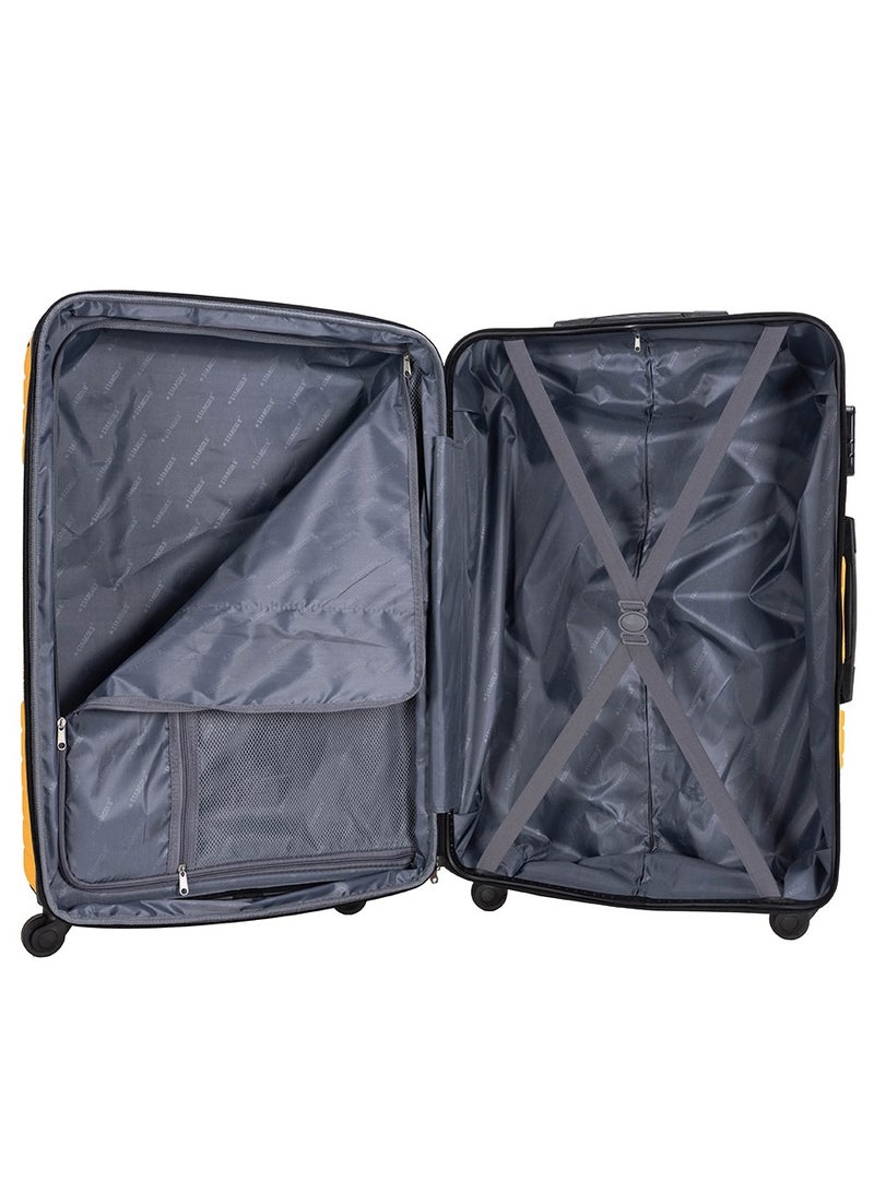 4 Pack Of Hardside Spinner Number Locked Luggage Trolley