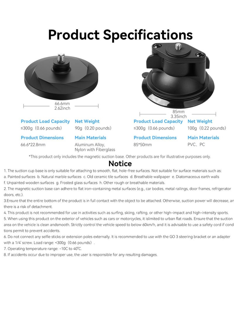 Magnetic Camera Mount Base Stand, with 1/4
