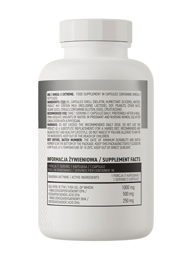 Omega 3 Extreme 500 EPA, 250 DHA per serving 90 Capsule