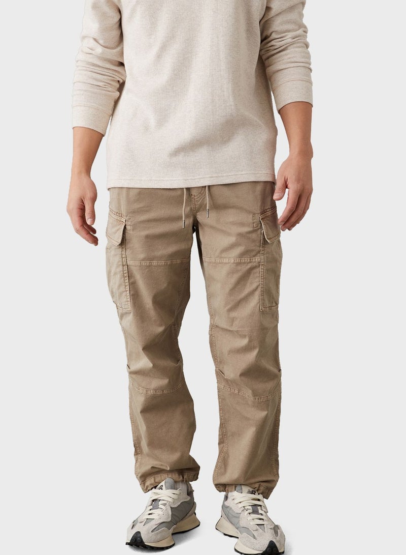 Pocket Detail Drawstrings Cargo Pants