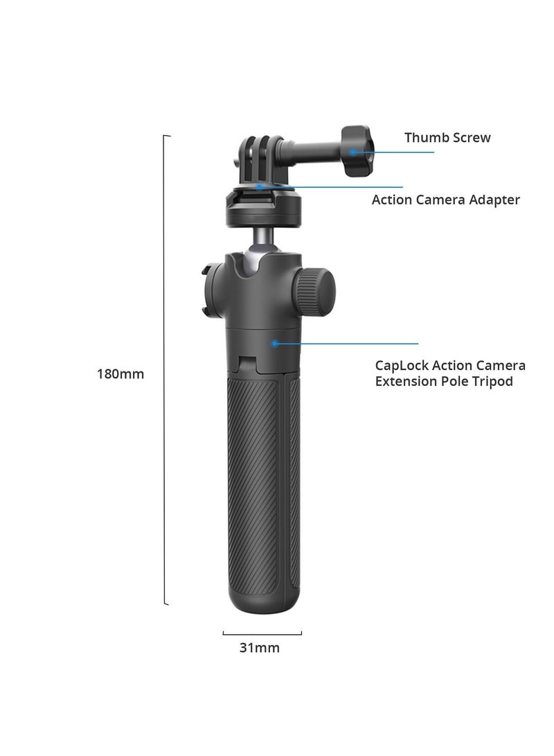 Action Camera Extension Pole Tripod with Quick-Release Design, Flexible Small Tripod Travel for OSMO Action 4 3 2, OSMO Pocket 2, Gopro Hero 11 10 9 8, ONE RS R X3, XiaoYi, Feiyu Action Camera