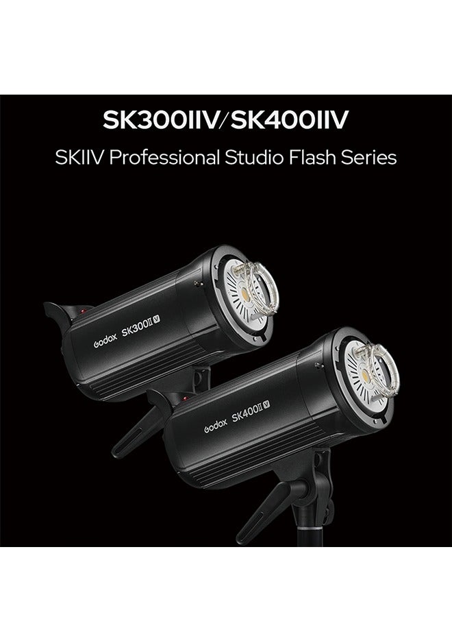 Godox SK400II-V SK400IIV 400W Studio Strobe Flash - with Standard Reflector, Bowens Mount LED Modeling Lamp for Studio,Commerce Phototgraphy(SK400II Upgraded Version)