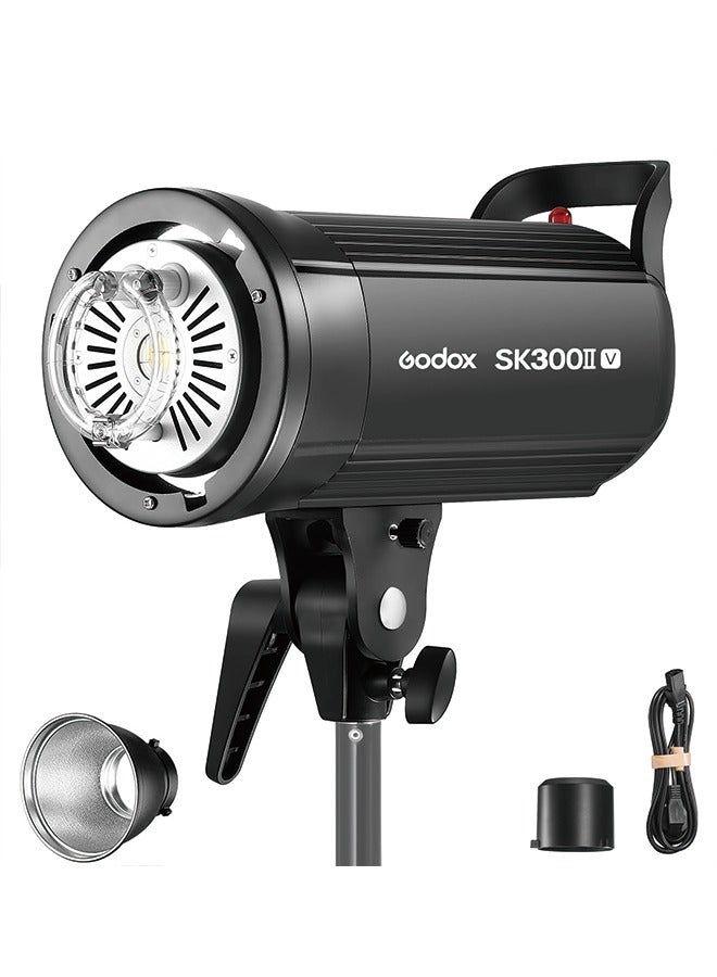 Godox SK300II-V SK300IIV 300Ws Photo Studio Strobe Flash Monolight Light with Reflector&60°Grid Kit, Bowens Mount, 10W LED Modeling Lamp for Studio, Shooting, Location, Portrait Photography 110~120V
