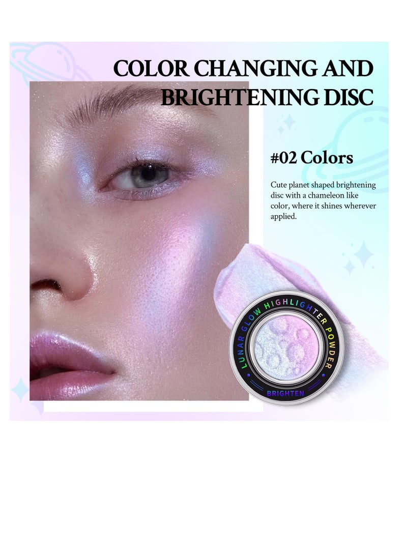 Face Highlighter Palette, Multichrome Glitter Highlighter Waterproof Long-Lasting Makeup, Brightens Face Complexion Contour, Inner Corner Eye Highlighter Illuminator, Silky Creamy Mineral Eyeshadow