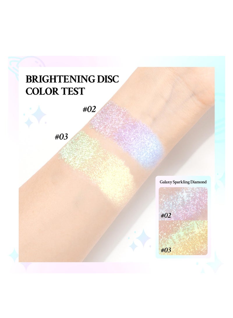 Face Highlighter Palette, Multichrome Glitter Highlighter Waterproof Long-Lasting Makeup, Brightens Face Complexion Contour, Inner Corner Eye Highlighter Illuminator, Silky Creamy Mineral Eyeshadow
