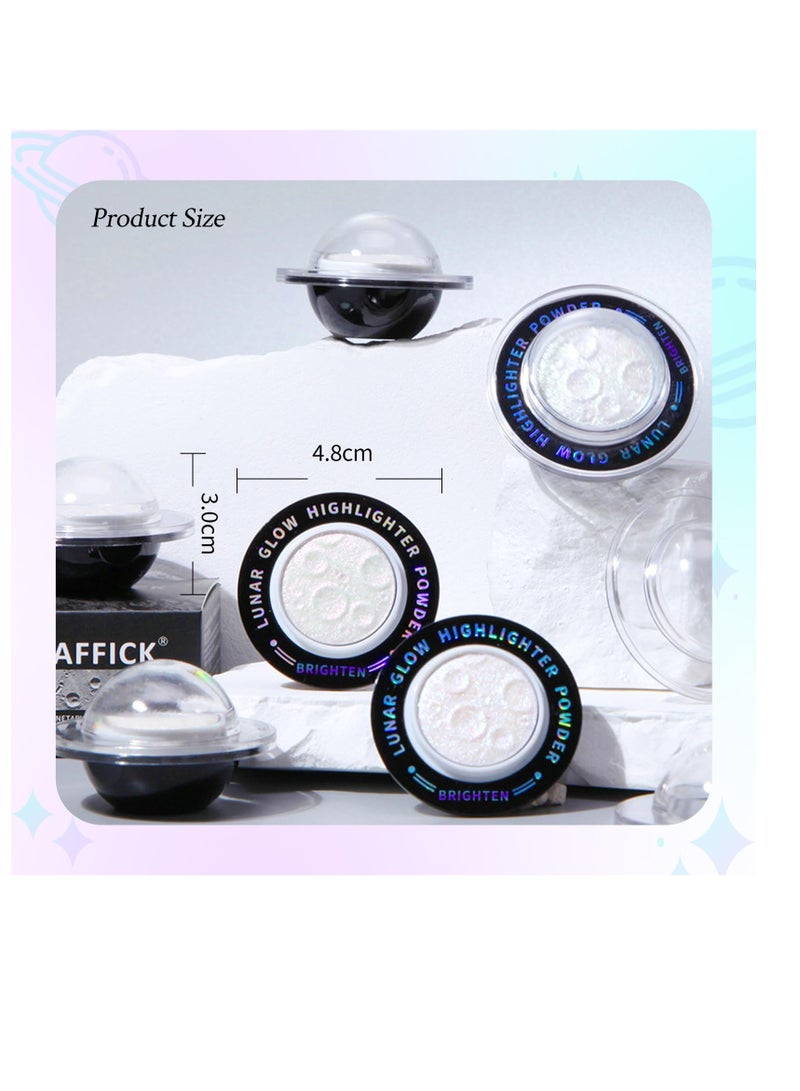 Face Highlighter Palette, Multichrome Glitter Highlighter Waterproof Long-Lasting Makeup, Brightens Face Complexion Contour, Inner Corner Eye Highlighter Illuminator, Silky Creamy Mineral Eyeshadow