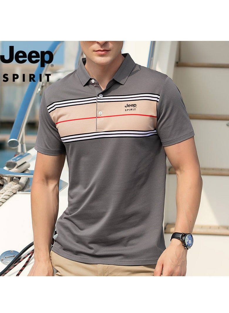 Men's Fashionable Casual Polo Short Sleeved T-shirt