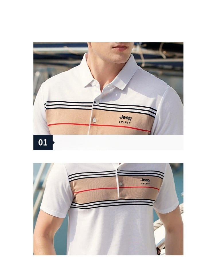 Men's Fashionable Casual Polo Short Sleeved T-shirt