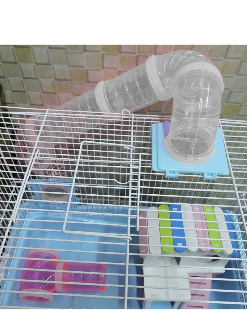 Hamster Tube Set, DIY Creative Connection Tunnel Practice Toys Transparent Bent Tube Pet Cage Transformation Outside the Tube Tube Hamster Toys to Expand the Space Movement Tunnel