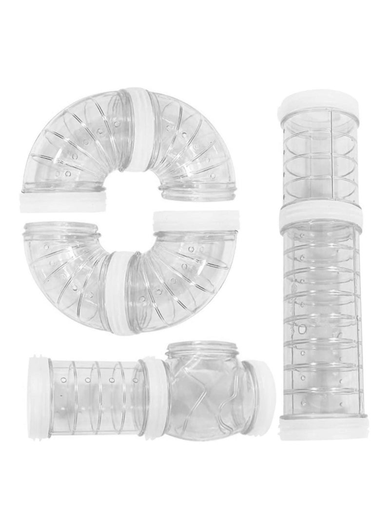 Hamster Tube Set, DIY Creative Connection Tunnel Practice Toys Transparent Bent Tube Pet Cage Transformation Outside the Tube Tube Hamster Toys to Expand the Space Movement Tunnel