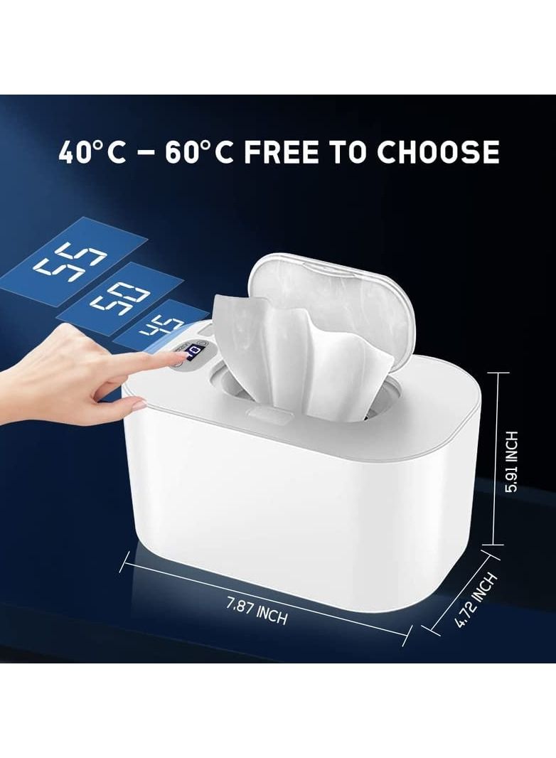 Wipe Warmer,Baby Wet Wipes Warmer and Dispenser,Large Capacity Wet Wipe Heater,Baby Wipes Heater Thermostat Wet Wipes Box Portable Wipes Heating Box Temperature Adjustable