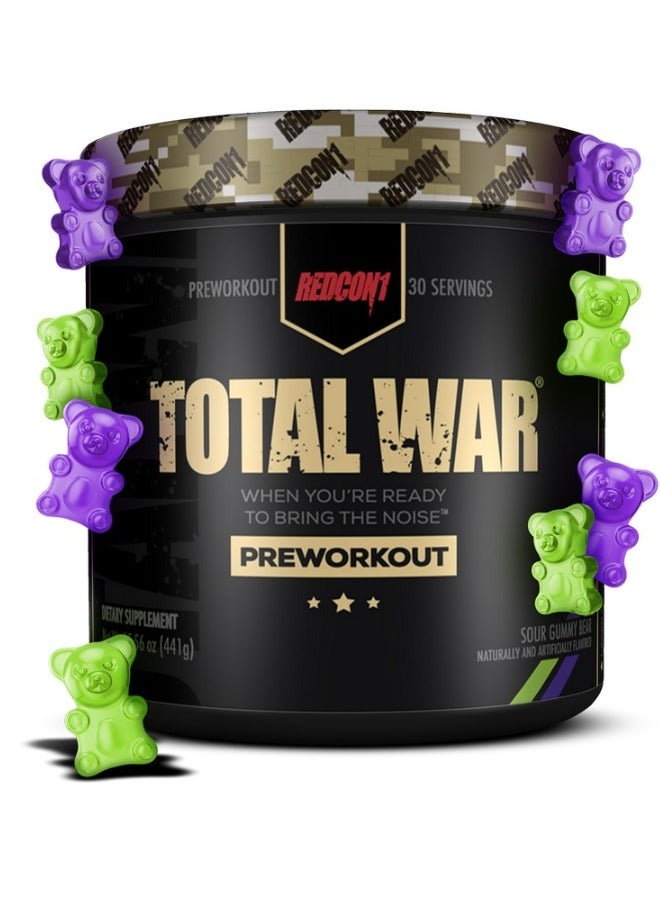 Total War Pre Workout Sour Gummy Bear 30 Servings 441g