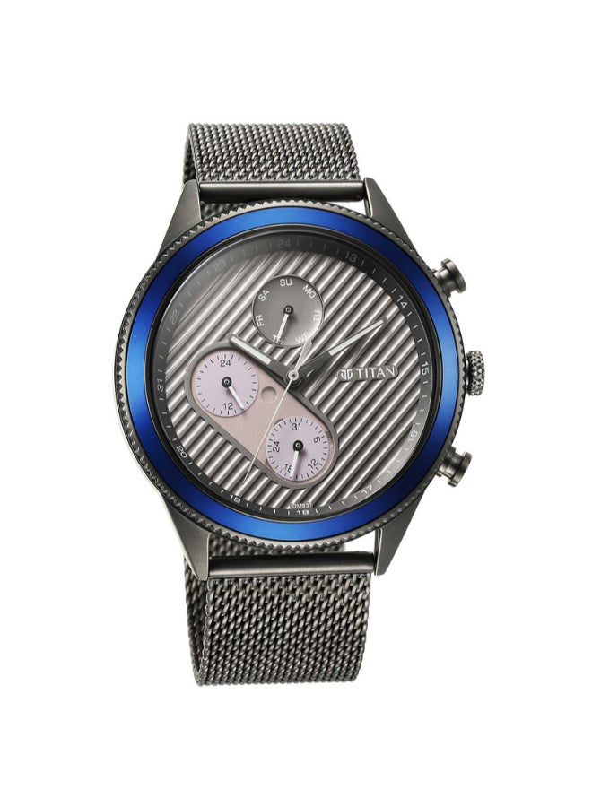 Men Analog Round Shape Stainless Steel Wrist Watch - 1814KM01 - 52.9 Mm