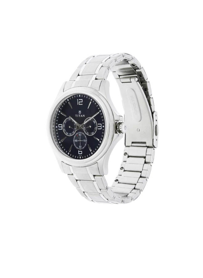 Men Analog Round Shape Stainless Steel Wrist Watch - 1698SM02 - 49 Mm