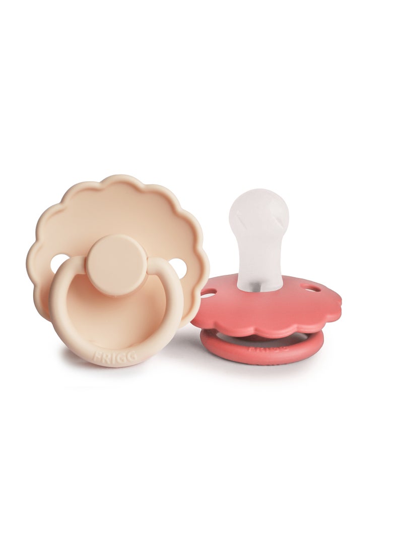 FRIGG Daisy Silicone 2-Pack 0-6 Months - Pink Cream/Poppy - Size 1