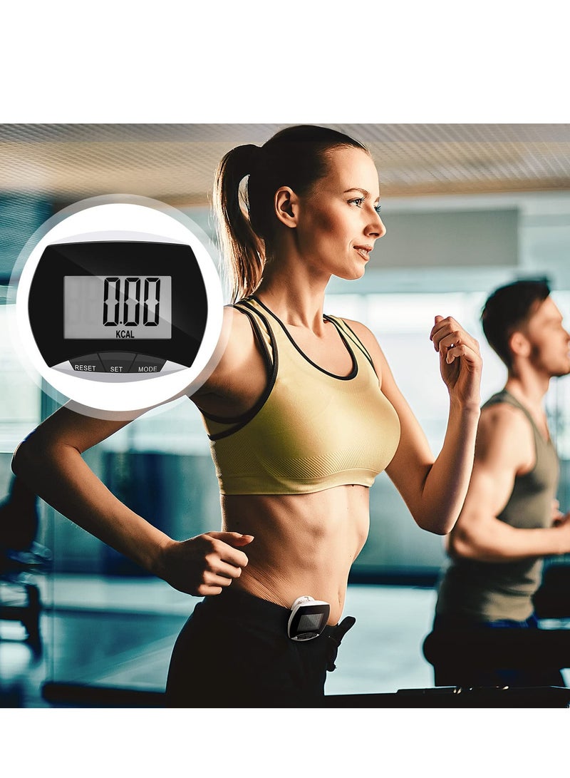 2 Pack Portable Pedometer, LCD Digital Display Running Pedometer for Jogging Hiking Running Walking