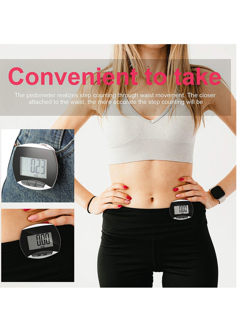 2 Pack Portable Pedometer, LCD Digital Display Running Pedometer for Jogging Hiking Running Walking