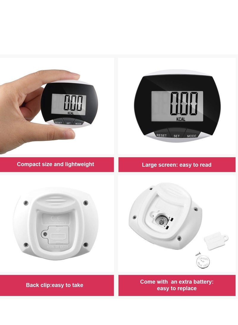 2 Pack Portable Pedometer, LCD Digital Display Running Pedometer for Jogging Hiking Running Walking